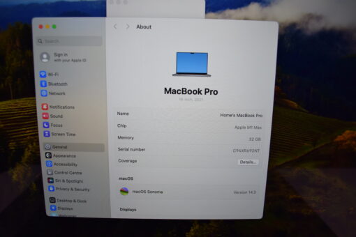 Apple MacBook Pro M1 Max 16" 2021 A2485 RAM 32G SSD 512GB 10 CORES CPU / 24 CORES GPU Laptop SKU11589 - Image 10