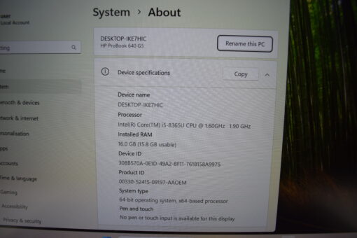 HP Probook 640 G5 14" i5 8th gen SSD 256GB RAM 16GB laptop SKU11609 - Image 11