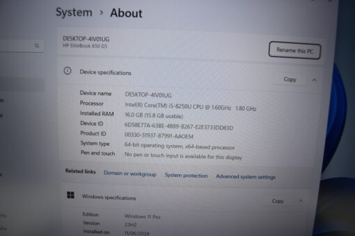 HP Elitebook 850 G5 15.6" i5 8th Gen SSD 512GB RAM 16GB Laptop SKU11616 - Image 11