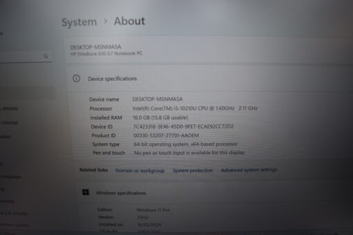 HP Elitebook 830 G7 13.3" i5 10th Gen RAM 16GB SSD 512GB Laptop SKU11634 - Image 15