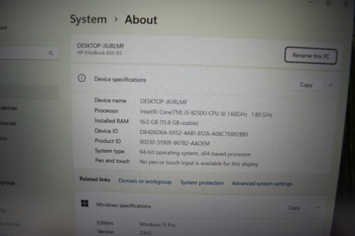 HP Elitebook 850 G5 15.6" i5 8th Gen SSD 512GB RAM 16GB Laptop SKU11625 - Image 16
