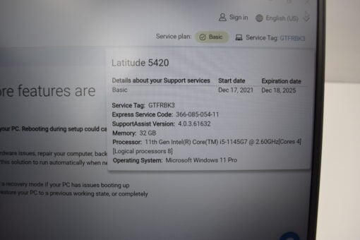 Dell Latitude 5420 14'' i5 11th gen RAM 32GB SSD 1TB Laptop SKU11640 - Image 19