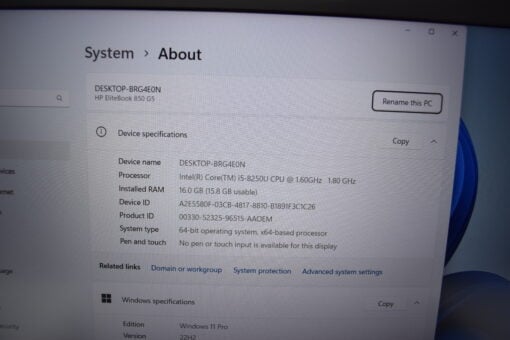 HP Elitebook 850 G5 15.6" i5 8th Gen SSD 512GB RAM 16GB Laptop SKU11627 - Image 14