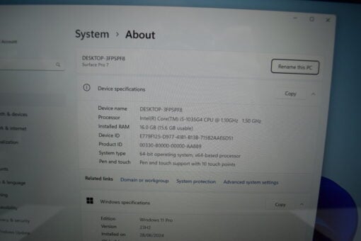 Microsoft Surface Pro7 i5 10th Gen 12.3" SSD 256GB RAM 16GB tablet SKU11673 - Image 13