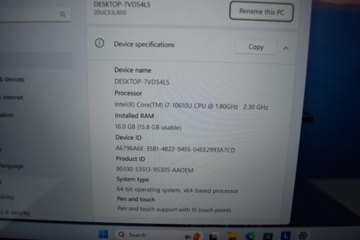 Lenovo ThinkPad X1 Yoga 5th gen 14" i7 10th gen SSD 512GB RAM 16GB Touch Laptop SKU11691 - Image 13