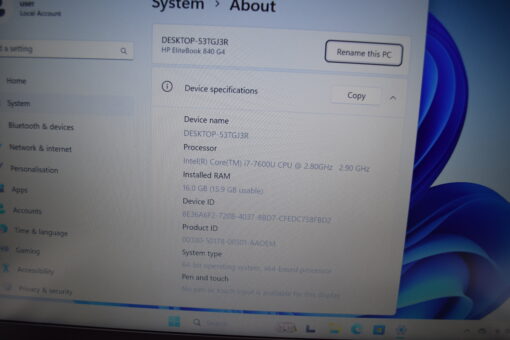 HP Elitebook 840 G4 14" i7 7th gen SSD 512GB RAM 16GB laptop SKU11683 - Image 11
