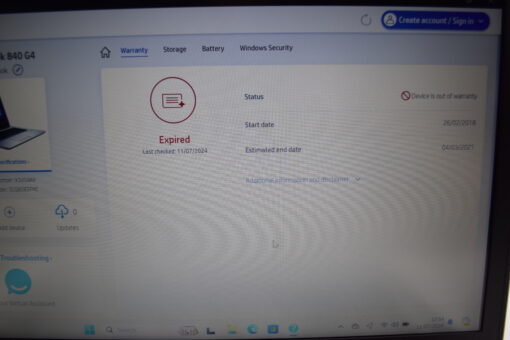 HP Elitebook 840 G4 14" i7 7th gen SSD 512GB RAM 16GB laptop SKU11683 - Image 14