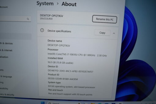 Lenovo ThinkPad X1 Yoga 5th gen 14" i7 10th gen RAM 16GB SSD 512GB SKU11723 - Image 11