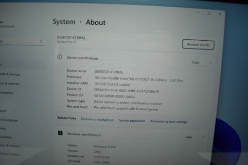 Microsoft Surface Pro7+ i5 11th Gen 12.3" SSD 256GB RAM 16GB Tablet SKU11708 - Image 13