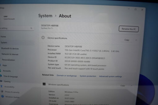 Microsoft Surface Pro7+ i5 11th Gen 12.3" SSD 256GB RAM 16GB Tablet SKU11707 - Image 12