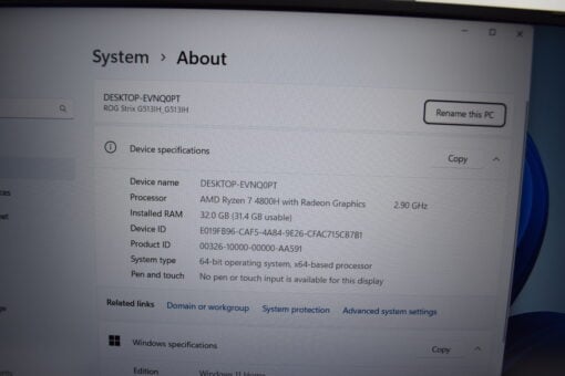 ASUS Rog Strix G513IH 15.6" AMD Ryzen 7 4800H 32GB RAM 1TB SSD Nvidia Gaming Laptop SKU11681 - Image 14