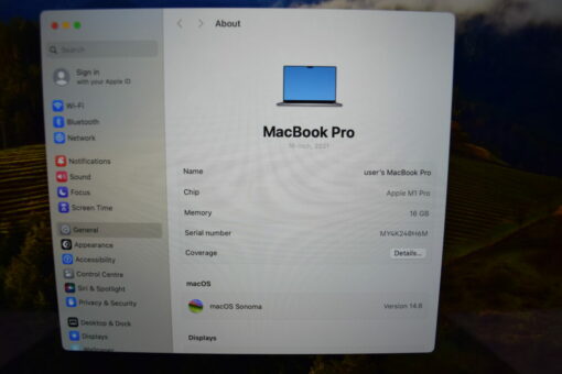 Apple MacBook Pro M1 PRO 2021 A2485 16" RAM 16GB SSD 1TB Laptop SKU11741 - Image 11