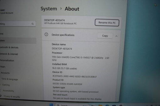 HP Probook 640 G8 14" i5 11th gen RAM 16GB SSD 512GB warranty laptop SKU11766 - Image 11