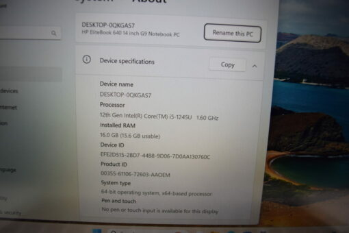 HP EliteBook 640 G9 14" i5 12th gen RAM 16GB SSD 512GB laptop SKU11755 - Image 13