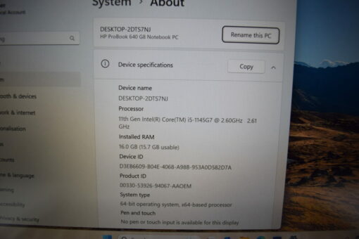 HP Probook 640 G8 14" i5 11th gen RAM 16GB SSD 256GB laptop SKU11767 - Image 11