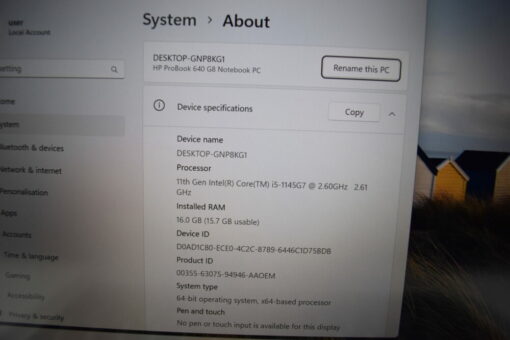 HP Probook 640 G8 14" i5 11th gen RAM 16GB SSD 512GB warranty laptop SKU11754 - Image 11