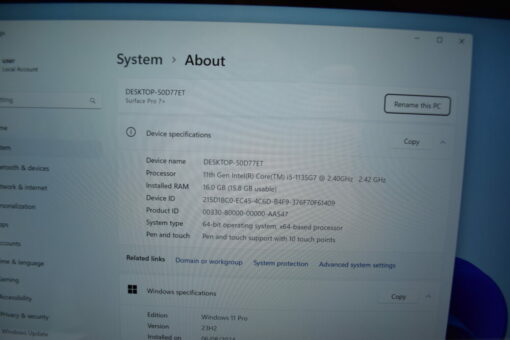 Microsoft Surface Pro7+ i5 11th Gen 12.3" SSD 256GB RAM 16GB Tablet SKU11756 - Image 11