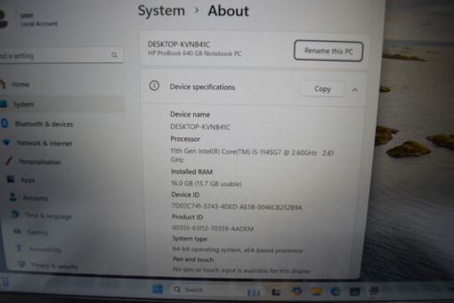 HP Probook 640 G8 14" i5 11th gen RAM 16GB SSD 256GB warranty laptop SKU11768 - Image 15