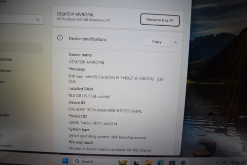 HP Probook 640 G8 14" i5 11th gen RAM 16GB SSD 512GB warranty laptop SKU11753 - Image 11