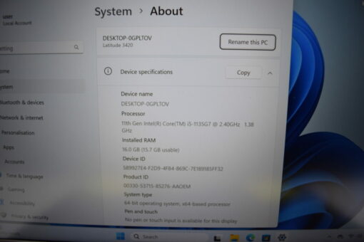 Dell Latitude 3420 14'' i5 11th gen RAM 16GB SSD 512GB Laptop SKU11739 - Image 12