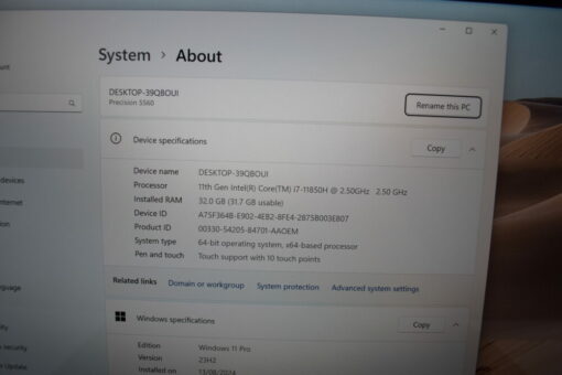 Dell Precision 5560 15.6" Touch  i7-11th gen SSD 512GB RAM 32GB NVIDIA SKU11762 - Image 11