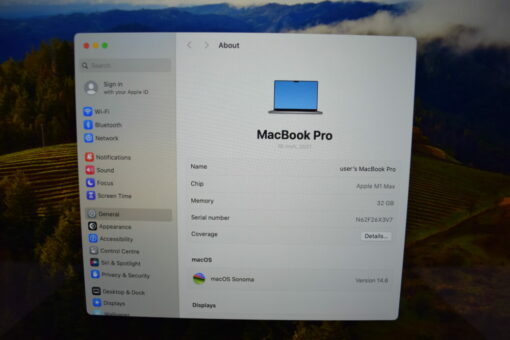 Apple MacBook Pro M1 Max 16" 2021 A2485 RAM 32G SSD 512GB 10 CORES CPU / 24 CORES GPU Laptop SKU11744 - Image 10