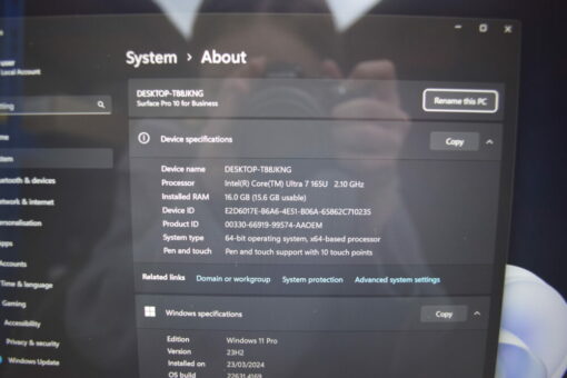 Microsoft Surface Pro 10 Ultra 7 165U 13" SSD 256GB RAM 16GB Tablet SKU11842 - Image 10