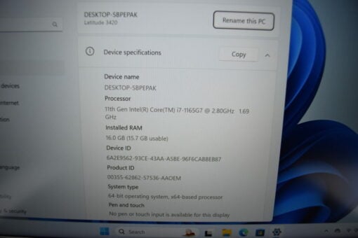 Dell Latitude 3420 14'' i7 11th gen RAM 16GB SSD 512GB Laptop SKU11801 - Image 14