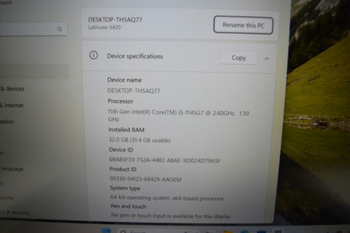 Dell Latitude 5420 14'' i5 11th gen RAM 32GB SSD 512GB Laptop SKU11772 - Image 11