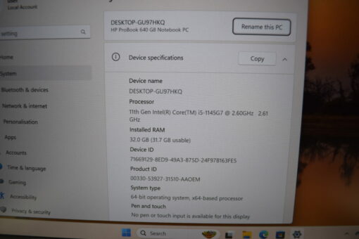 HP Probook 640 G8 14" i5 11th gen RAM 8GB SSD 256GB Laptop SKU11826 - Image 11