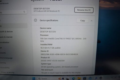 HP Probook 640 G8 14" i5 11th gen RAM 16GB SSD 256GB warranty laptop SKU11785 - Image 11