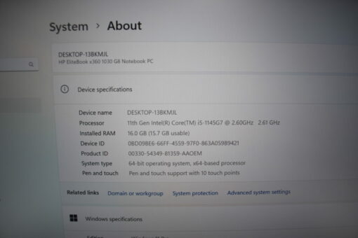 HP Elitebook 1030 x360 Touch G8 i5 11th SSD 512GB RAM16GB Laptop SKU11830 - Image 11