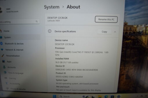 Dell Latitude 3420 14'' i7 11th gen RAM 16GB SSD 512GB Laptop SKU11810 - Image 11