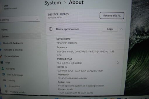 Dell Latitude 3420 14'' i7 11th gen RAM 16GB SSD 512GB TOUCH Laptop SKU11807 - Image 14