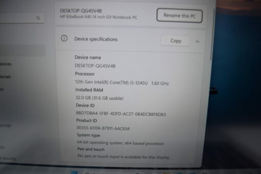 HP EliteBook 640 G9 14" i5 12th gen RAM 32GB SSD 1TB warranty laptop SKU11783 - Image 12