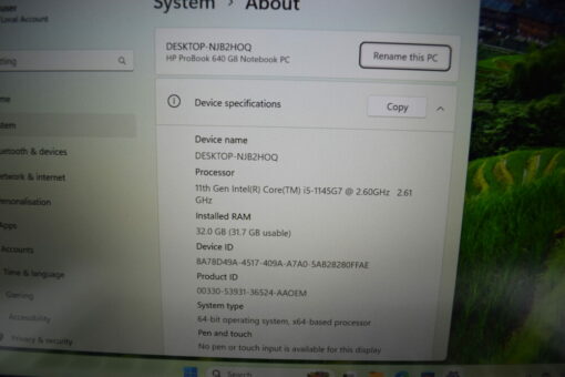 HP Probook 640 G8 14" i5 11th gen RAM 8GB SSD 256GB Laptop SKU11825 - Image 11