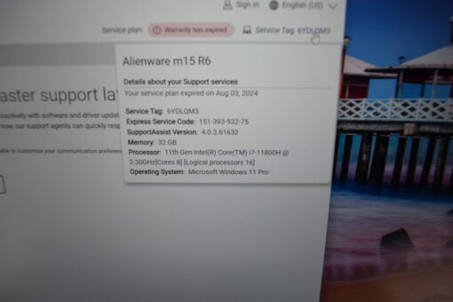 Alienware M15 R6 15'' i7 11th GEN SSD 1TB RAM 32GB Nvidia RTX 3070 Grade A - Image 14