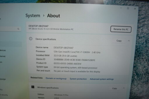 HP Zbook Studio G9 16" i7 12th Gen SSD 1TB RAM 32GB Nvidia RTX Laptop SKU11843 - Image 11