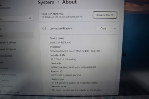 HP EliteBook 640 G9 14" i5 12th gen RAM 32GB SSD 1TB warranty laptop SKU11846 - Image 12
