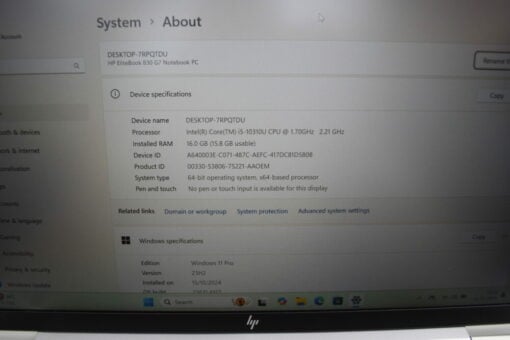 HP Elitebook 830 G7 13.3" i5 10th Gen RAM 16GB SSD 256GB laptop SKU11860 - Image 12