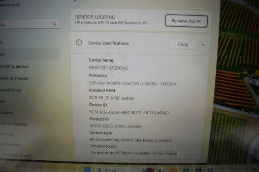 HP EliteBook 640 G9 14" i5 12th gen RAM 32GB SSD 512GB Laptop SKU11844 - Image 11