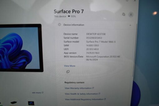 Microsoft Surface Pro7 i5 10th Gen 12.3" SSD 256GB RAM 16GB tablet SKU11855 - Image 14