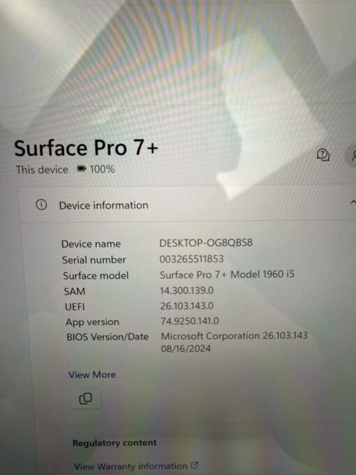 Microsoft Surface Pro7+ i5 11th Gen 12.3" SSD 256GB RAM 16GB Tablet SKU11882 - Image 8