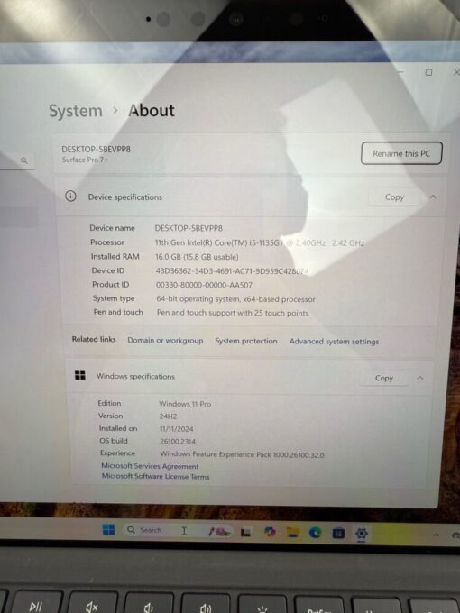 Microsoft Surface Pro7+ i5 11th Gen 12.3" SSD 256GB RAM 16GB Tablet SKU11883 - Image 10