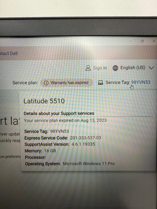 Dell Latitude 5510 15.6" i7 10th gen SSD 512GB RAM 16GB laptop SKU11887 - Image 15