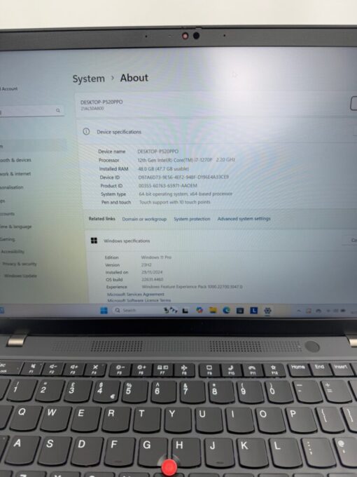 Workstation Lenovo ThinkPad P14s Gen 3 14" i7 12th gen RAM 48GB SSD 1TB Nvidia Laptop Touch SKU11903 - Image 12