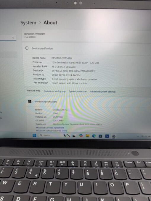 Lenovo ThinkPad 14" P14s Gen 3 i7 12th gen RAM 48GB SSD 1TB Touch SKU11901 - Image 11