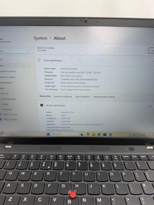 Lenovo ThinkPad 14" P14s Gen 3 i7 12th gen RAM 48GB SSD 1TB Touch SKU11899 - Image 11
