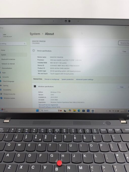 Lenovo ThinkPad P14s Gen 3 14" i7 12th gen RAM 48GB SSD 1TB Nvidia Touch Laptop SKU11897 - Image 11