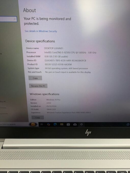 HP Elitebook 850 G5 15.6" i5 8th Gen SSD 256GB RAM 8GB Laptop GRADE A- SKU 11913 - Image 11